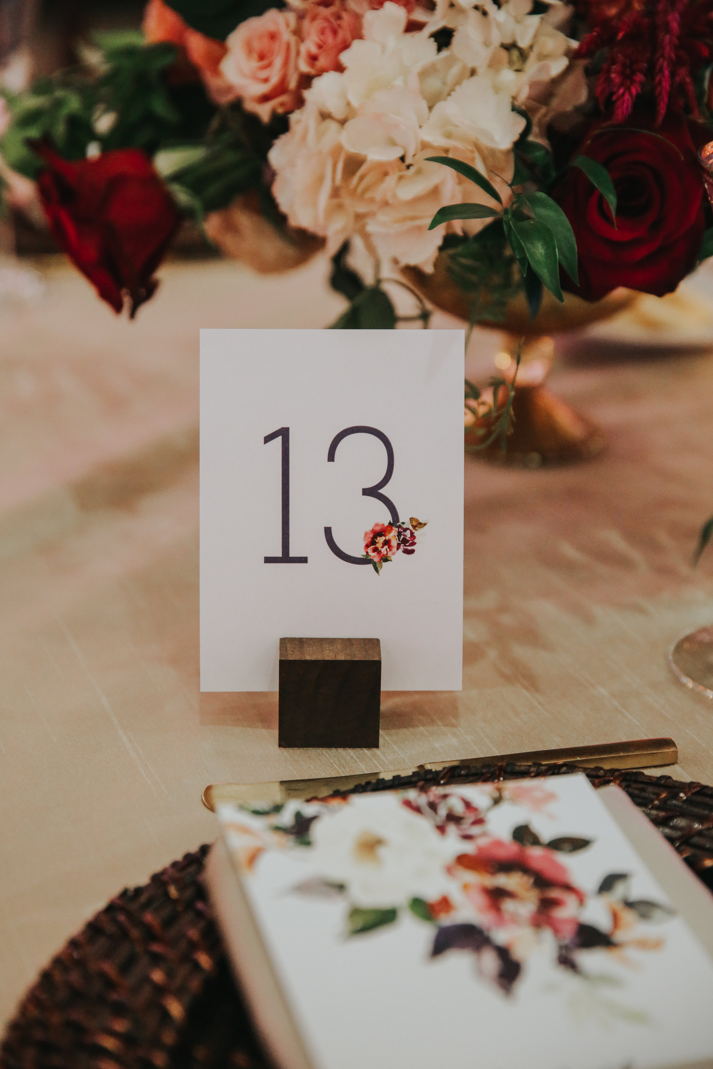 custom wedding table setting, custom wedding table numbers, custom wedding decorations, floral wedding decor, Los Angeles wedding design  || Orange Blossom Special Events