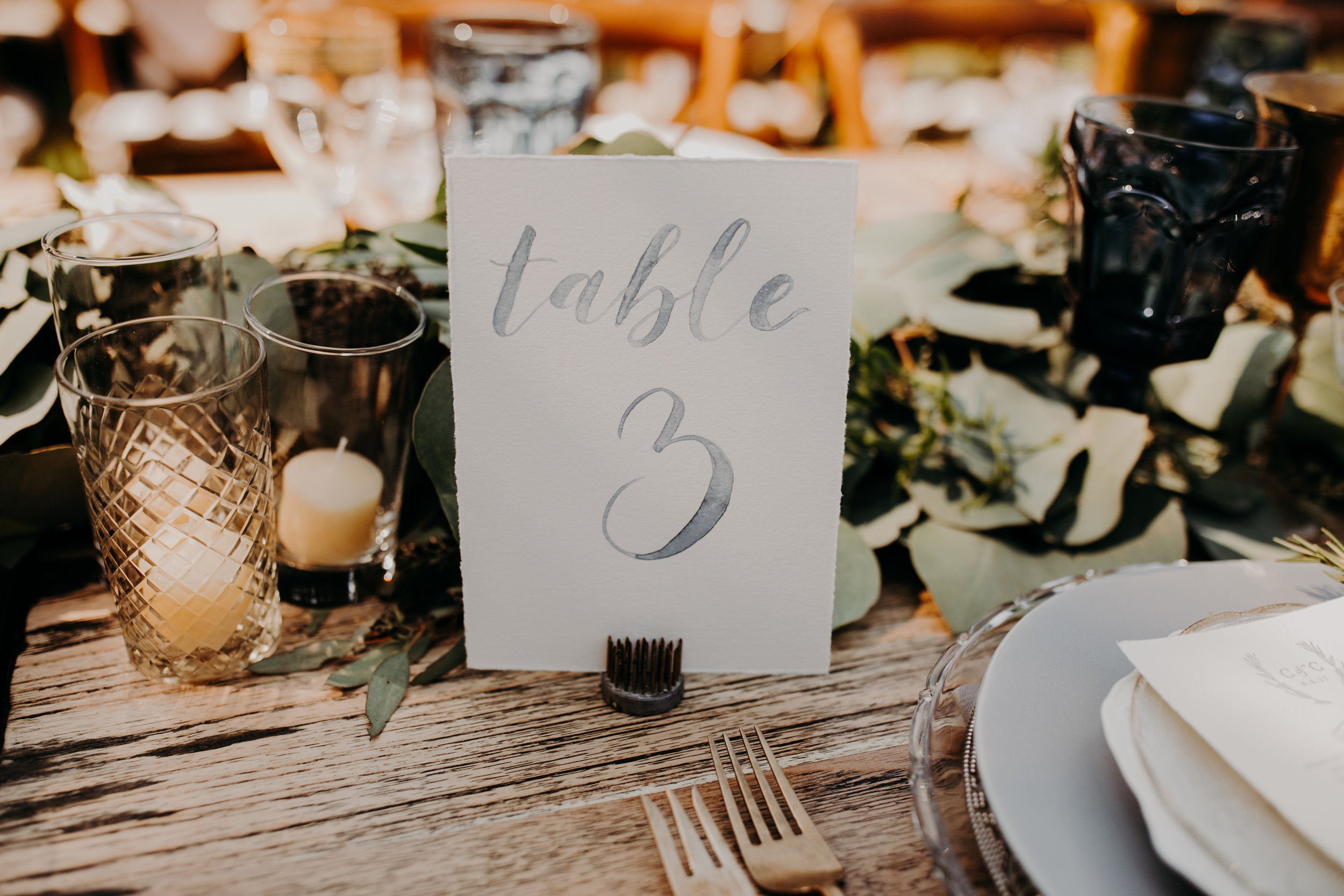 custom wedding table setting, custom wedding table numbers, custom wedding decorations, floral wedding decor, Los Angeles wedding design  || Orange Blossom Special Events