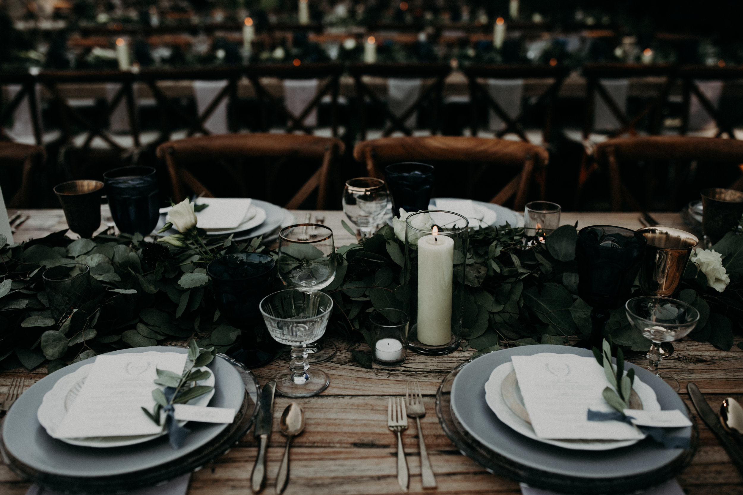 custom wedding settings, wedding silverware, wedding place setting, rustic wedding, outdoor wedding, Los Angeles wedding  || Orange Blossom Special Events