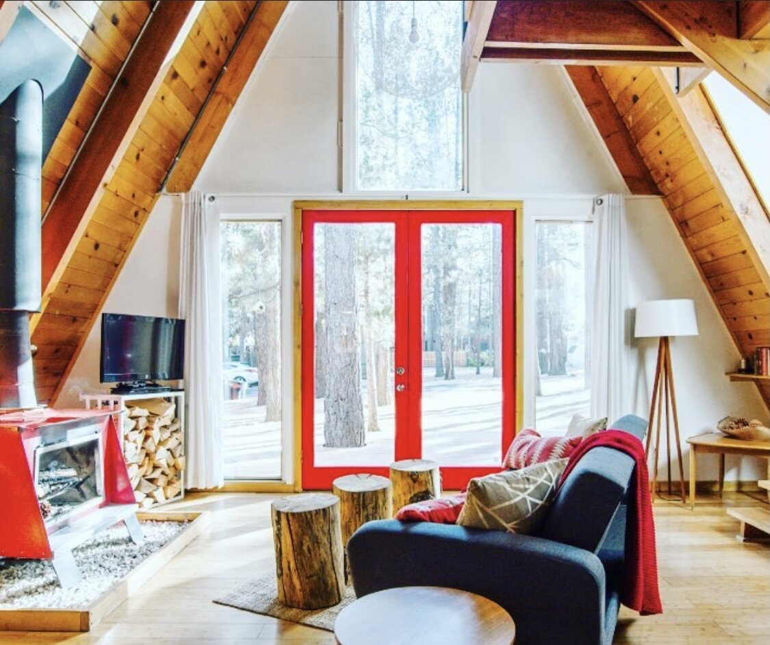 interior of a white cabin