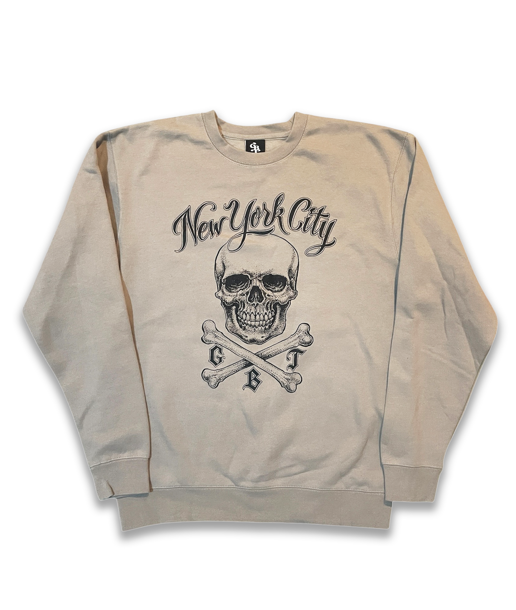 CROSS BONES CREW NECK  CEMENT