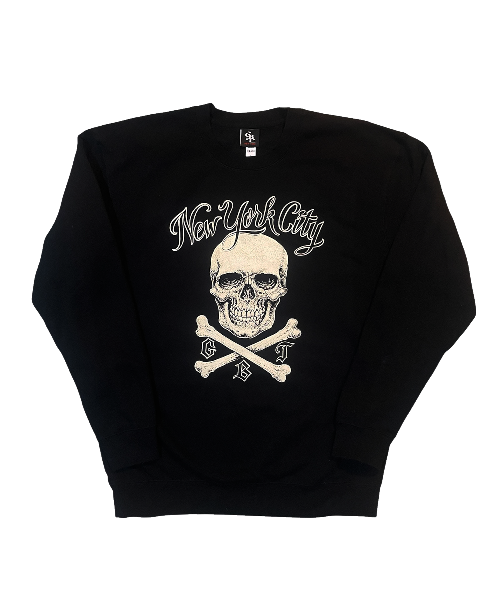 CROSS BONES CREW NECK  BLACK