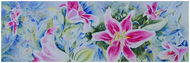 Rubrum Lilies Original 19.25 x 29 - $420