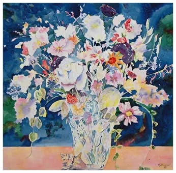 Lizanthus Bouquet Giclée Print 21.25 x 20.75 - $360