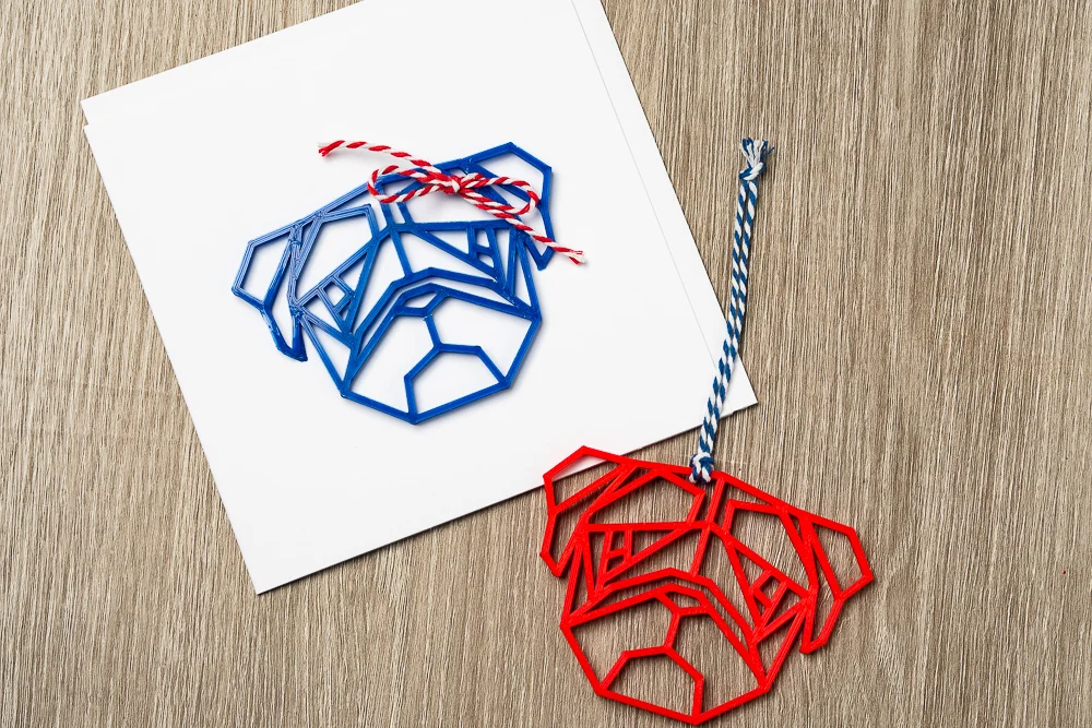 Geometric Pug Greeting Card-Ornament