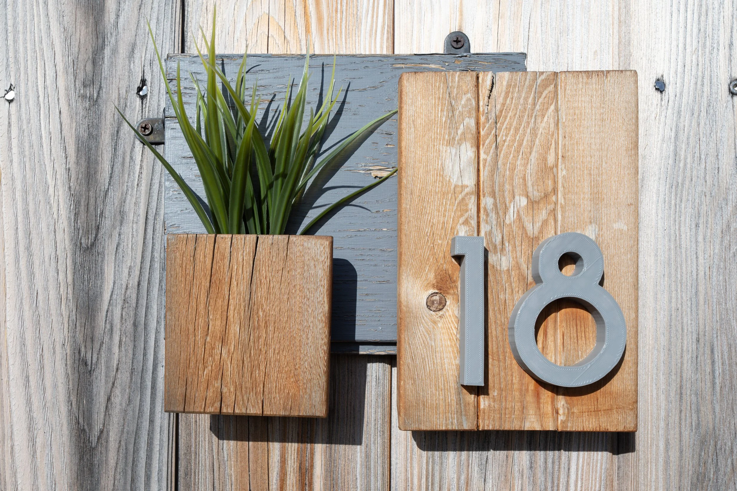 Close up photograph of a house number