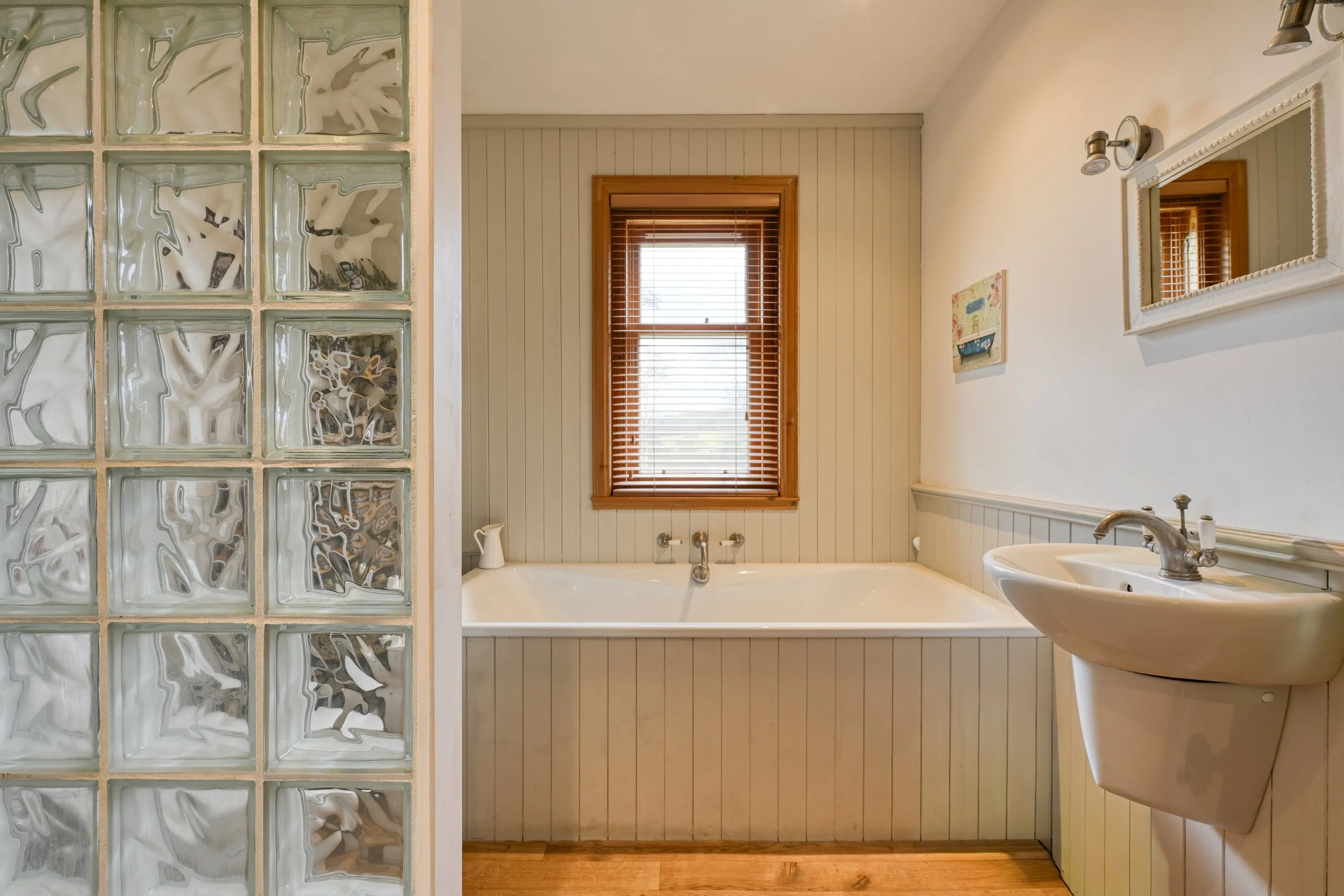 Photograph of a modern yet traditional country bathroom in the Scottish Highlands