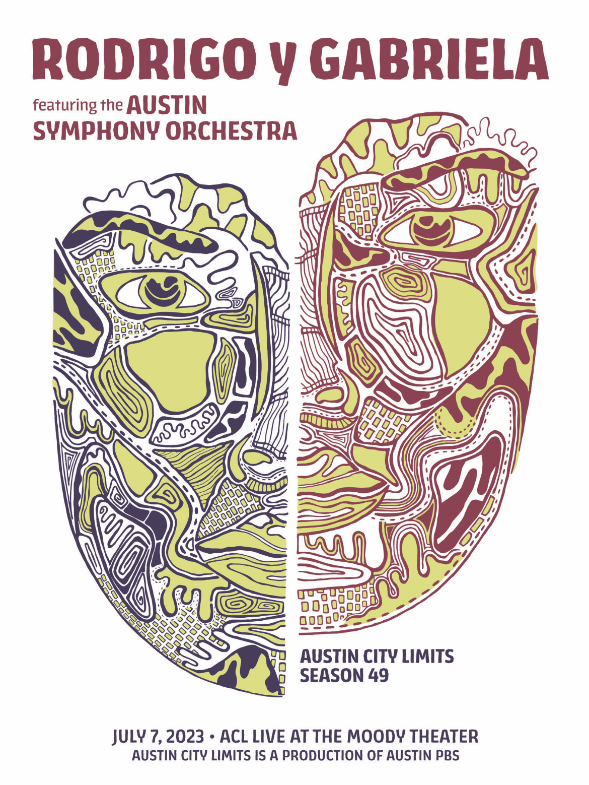 Official Rodrigo Y Gabriela poster for Austin City Limits, Season 49