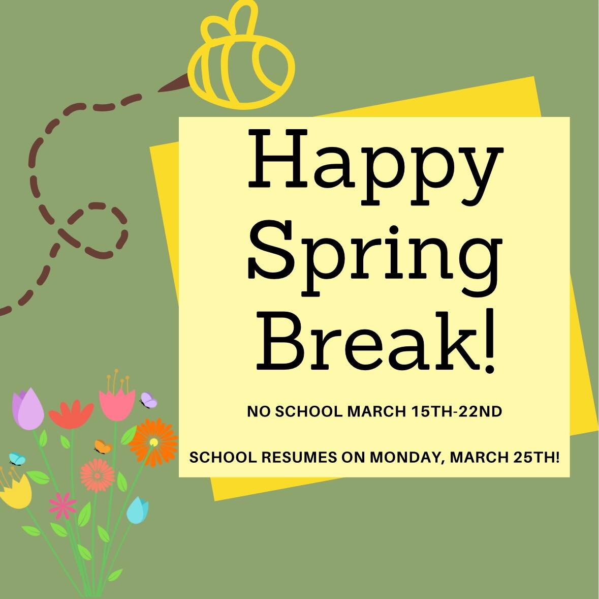 HAPPY FRIDAY AND HAPPY SPRING BREAK! 

Hope you all have an amazing time off from school ☀️ 
We will see you back in the classroom on Monday, 3/25.

#thatsPCS #premiercharterschool #springbreak