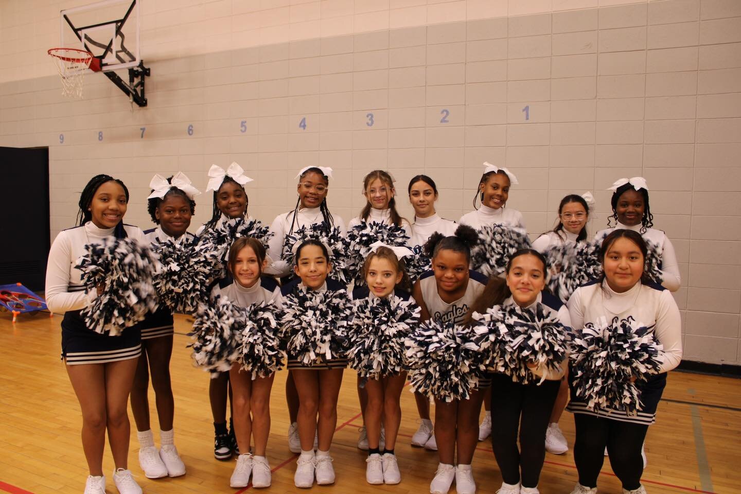 Our Middle School Cheerleading team allows girls in grades 6-8 to try out and their season lasts from September-April.

The girls have the great opportunities to cheer at the boys and girls basketball games, the student vs. teacher game, and perform 