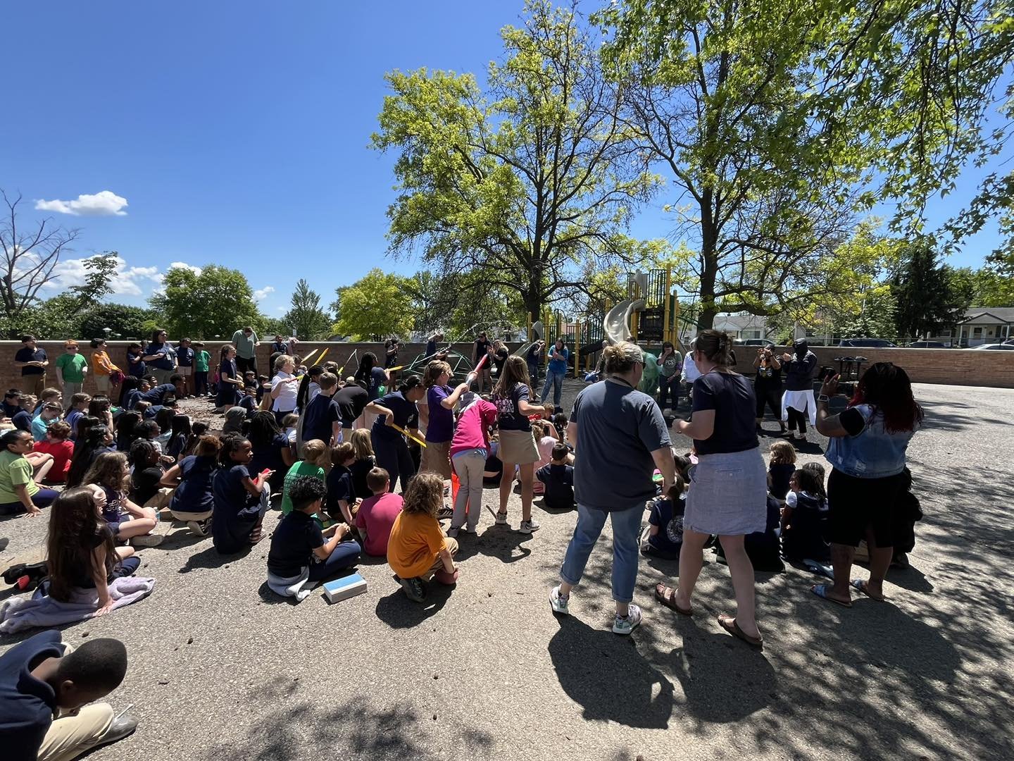 The elementary school focused on our core values during the month of April and during MAP testing. Classes earned compliments and as a school, we earned 340 compliments for the month of April!! 

To celebrate, students got to soak teachers with ice-c