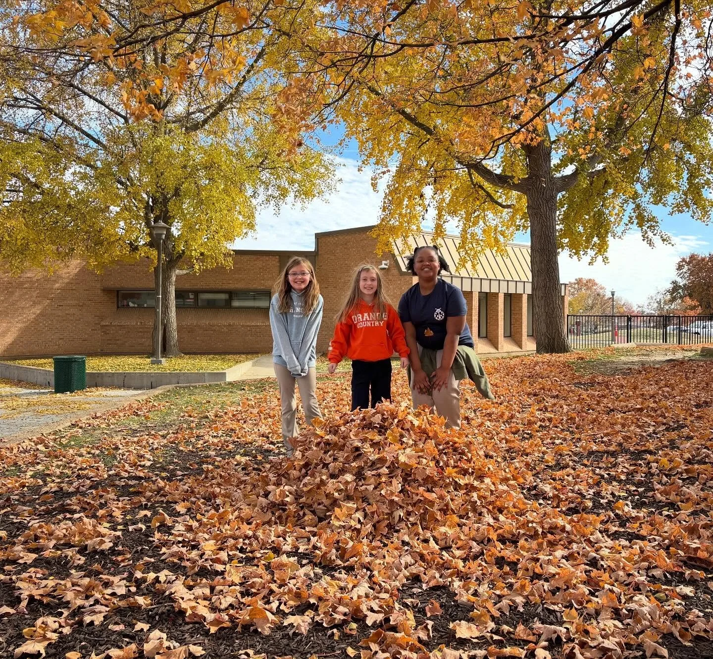 Finding the magic in the everyday! ✨ These autumn trees and incredible leaf piles are turning our courtyard into the most beautiful fall wonderland. #PremierCharterSchool #thatsPCS #STLschools #FallVibes