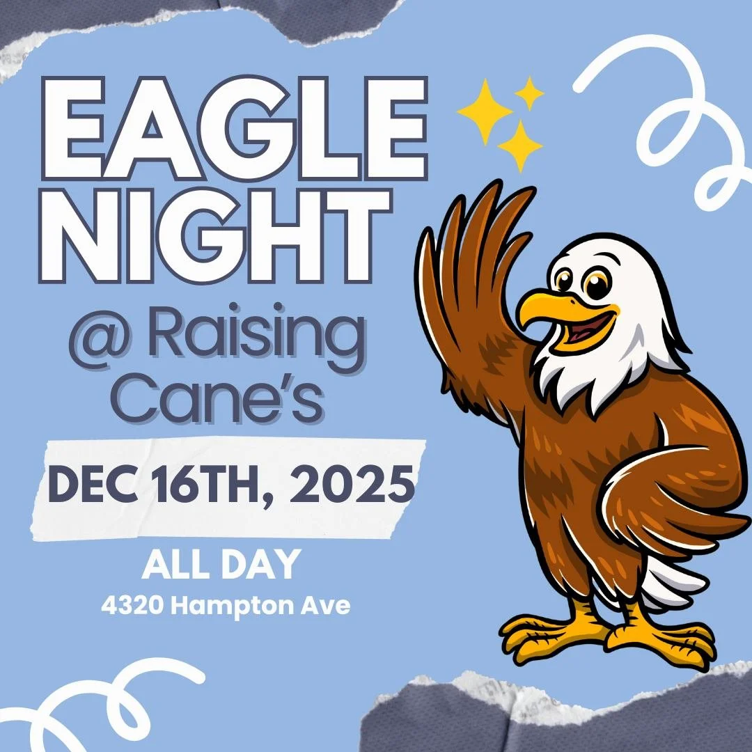 Support your school and skip the cooking! Join us for Eagle Night @ Raising Cane's today, December 16th!

Grab your meal any time today at 4320 Hampton Ave.

Remember to let them know you are with Premier Charter School when you order so that a porti