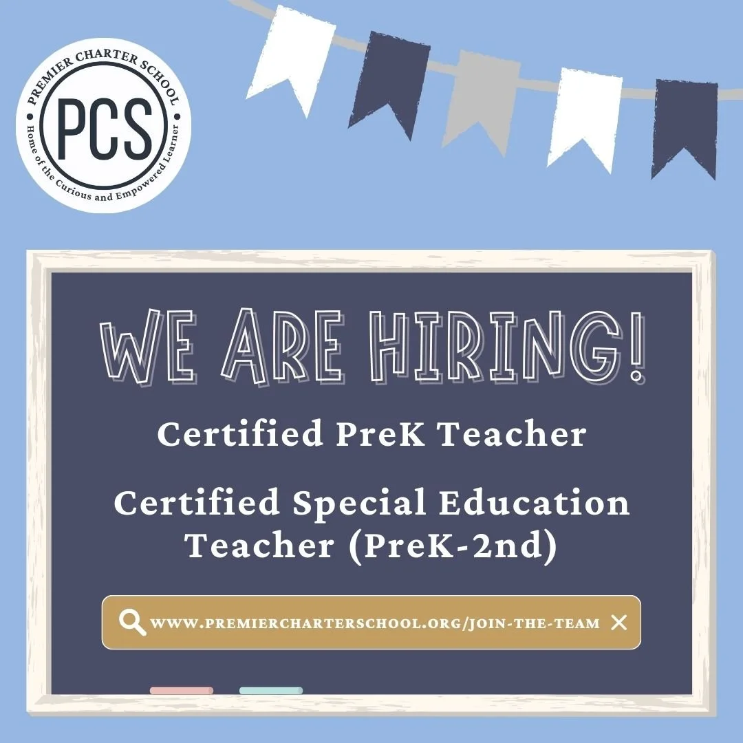 We’re growing our Eagle family! 🦅✨ 
Now hiring a Certified PreK Teacher and a Certified Special Education Teacher (PreK–2) who are passionate about shaping young minds and supporting every learner.
#PremierCharterSchool #STLschools #Hiri