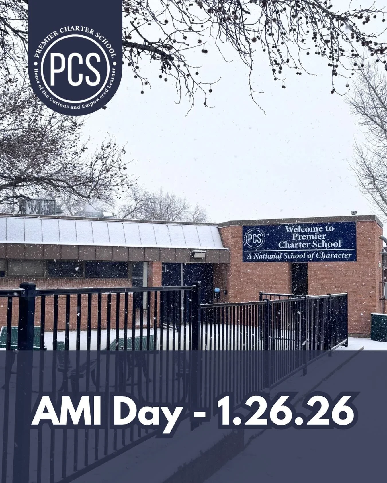 Due to weather conditions, PCS will transition to an AMI Day tomorrow, Monday, 1/26 ❄️

Campus will be closed. Students will learn from home and should follow instructions shared by their principals and teachers. Please check your email for specific 