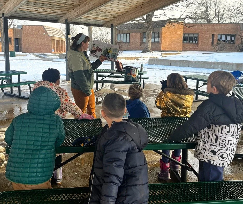 Our Early Childhood Building hosted our second Storytime in the Garden yesterday after school. ❄️📚
While the snow kept us out of the garden, we cozied up under the pavilion with wintery stories, chilly air, and warm cups of hot cocoa.
Be sure to loo