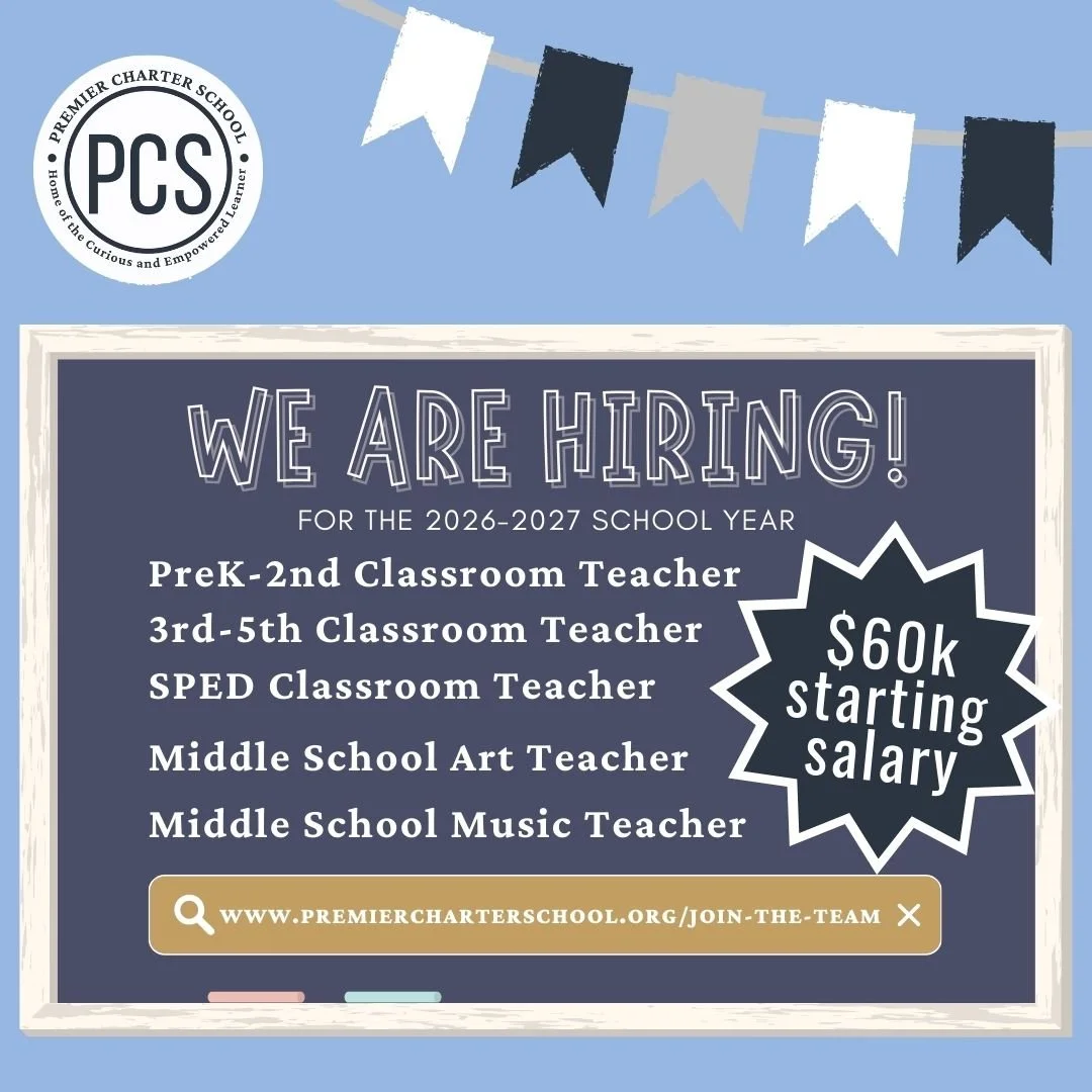 Know an amazing teacher? 

We’re hiring for the 2026–2027 school year and would love to connect with passionate educators ready to make a difference.

Tag or share 💙
www.premiercharterschool.org/join-the-team
