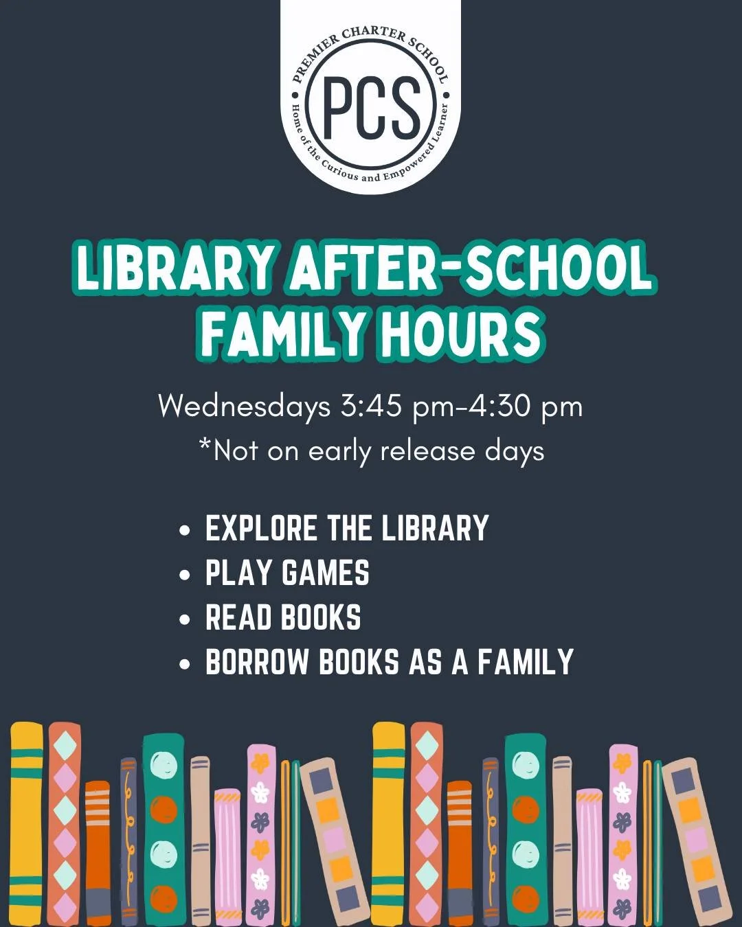 Looking for a fun (and free!) way to spend Wednesday afternoon? Check out our After-School Family Hours tomorrow at the library!

If you haven’t been yet this year, come see our "new" (but familiar!) space. We are back in the Middle S