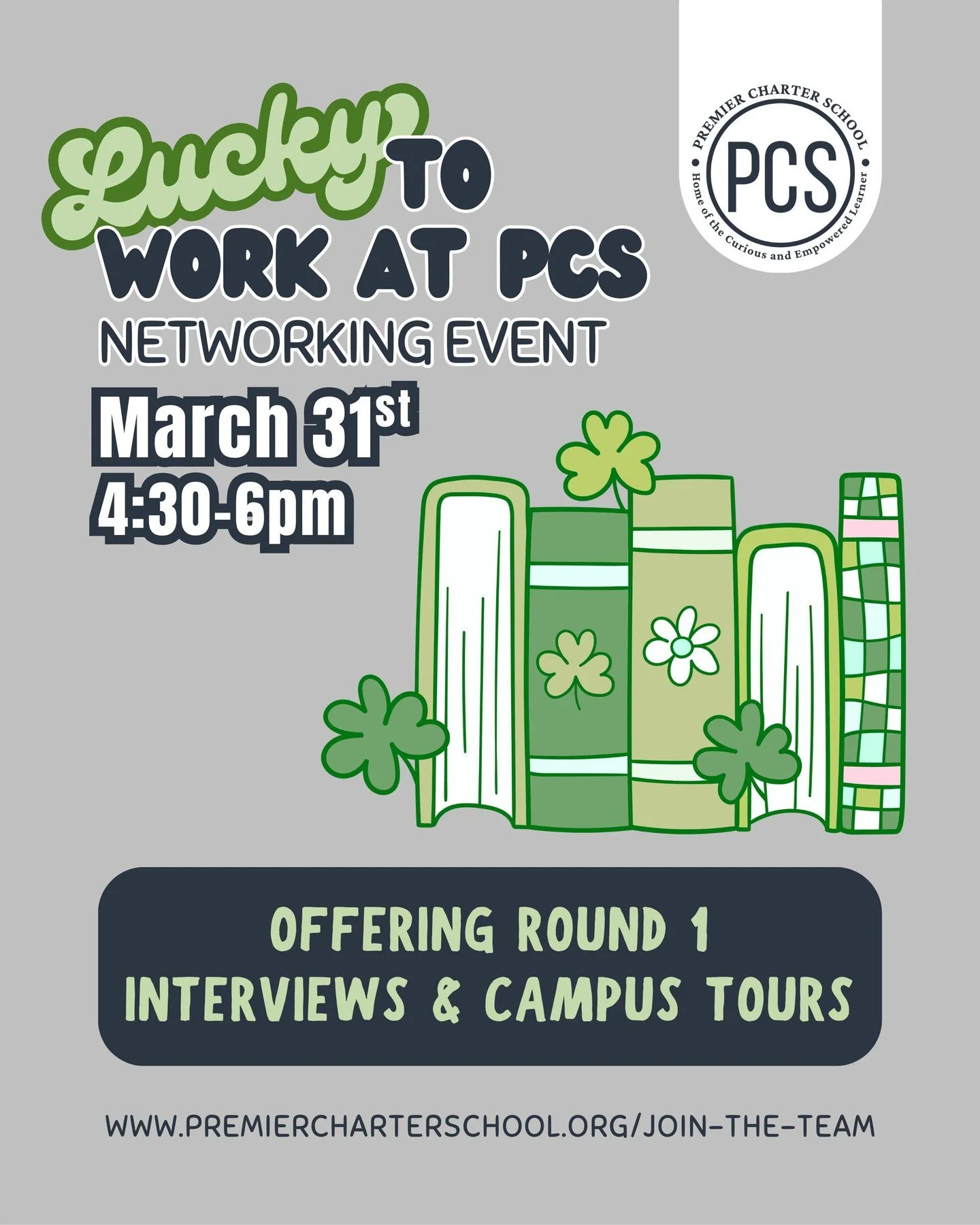 Looking for your next teaching opportunity? Join us!

Teacher Networking Event
Tuesday, March 31st | 4:30–6:00 PM

Openings for the 2026–2027 school year:
• Early Childhood (PreK–2) Teacher
• Elementary (3rd-5th) Teacher
&