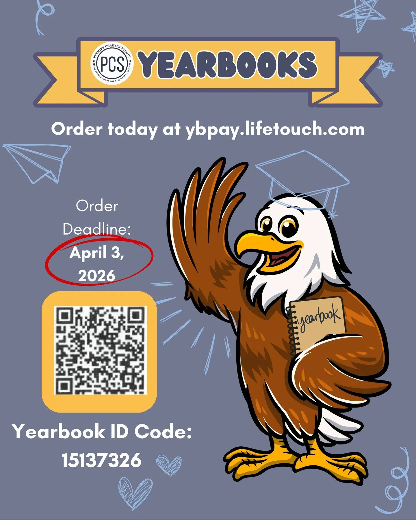 LAST CALL ⏰
Yearbook orders are due this Friday, April 3rd! Don’t miss your chance to hold onto this year’s memories forever 💙