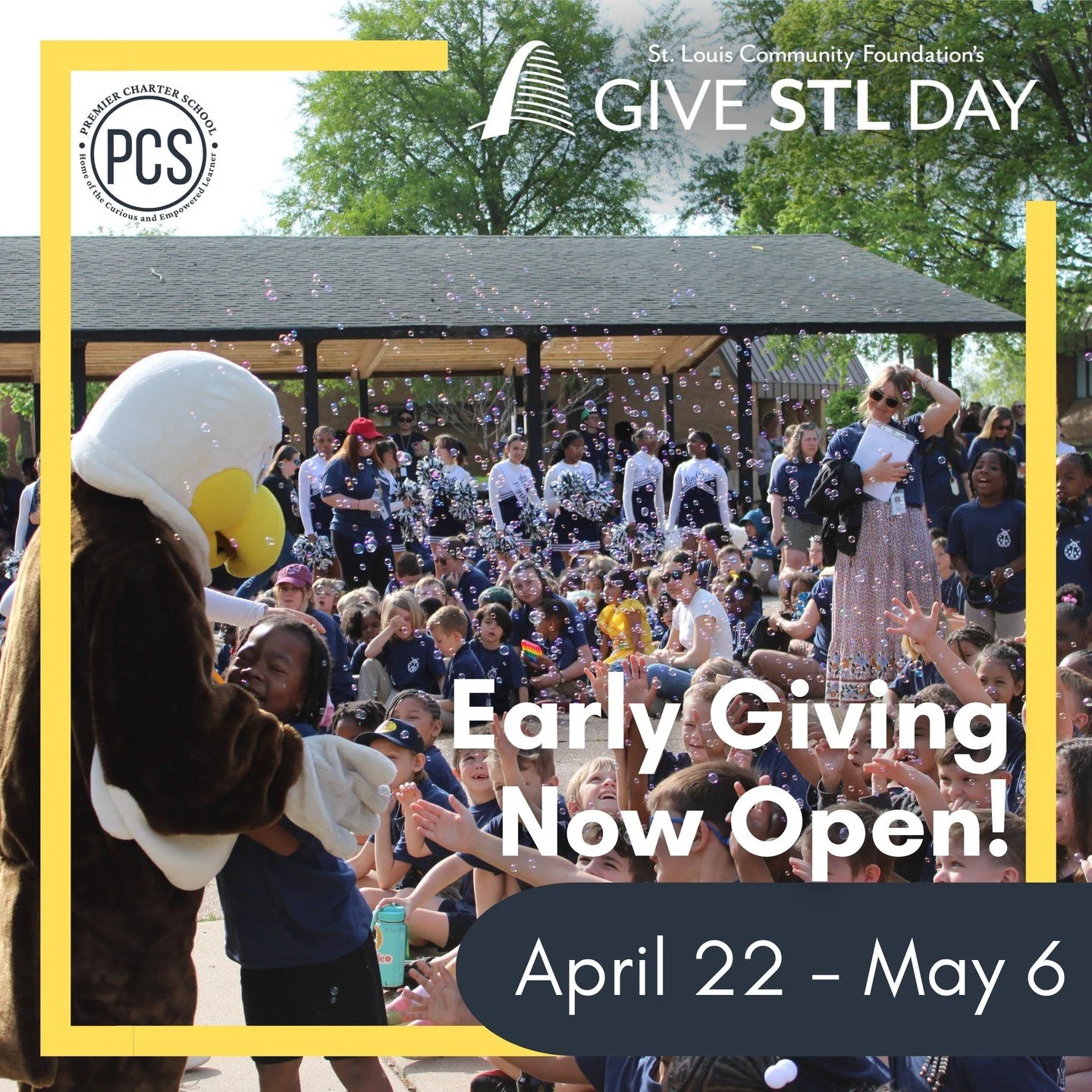 Early giving is officially LIVE for Give STL Day! 💙

We&rsquo;re so excited to be part of this city-wide movement for the first time. If you&rsquo;d like to support PCS and the incredible students and staff who make our community so special, you can