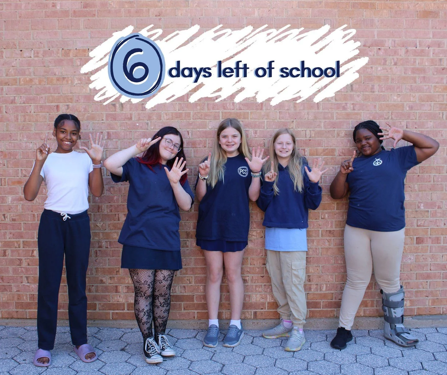 6th grade says there are only 6 school days left!