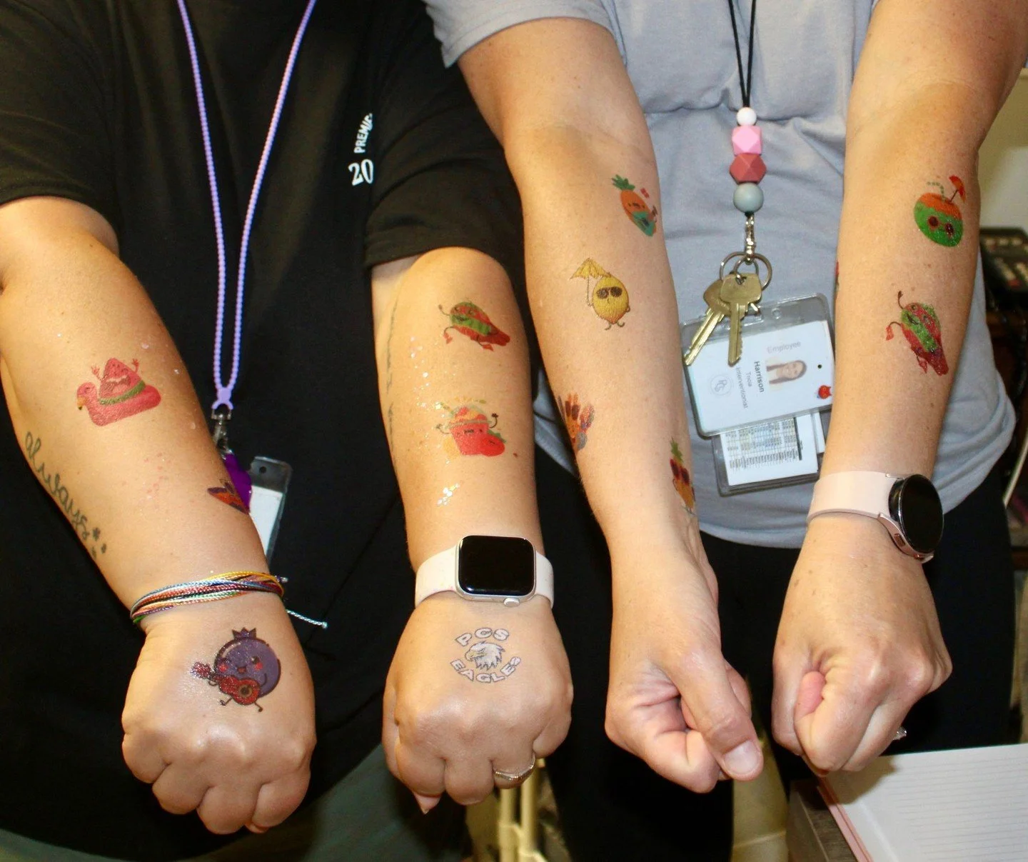 Temporary tattoos + willing teachers + excited students = one very fun morning at PCS 😂🦅 
All proceeds from our “Tattoo a Teacher” fundraiser are helping Teeny 10 purchase a Buddy Bench for the playground!