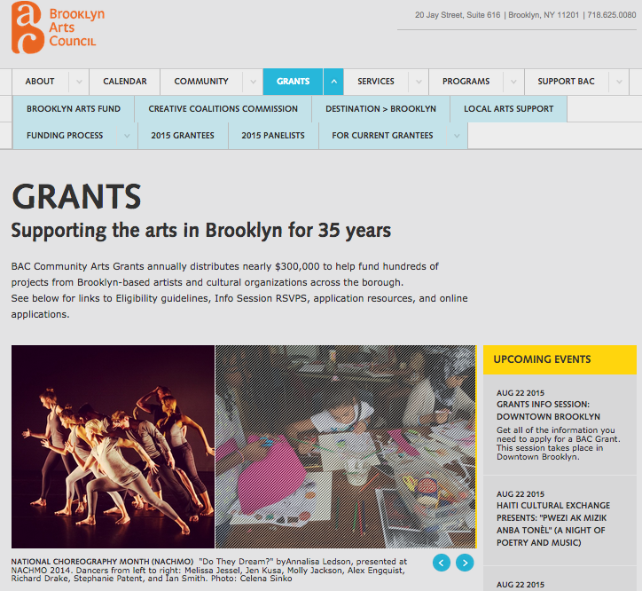 Brooklyn Arts Council Grant