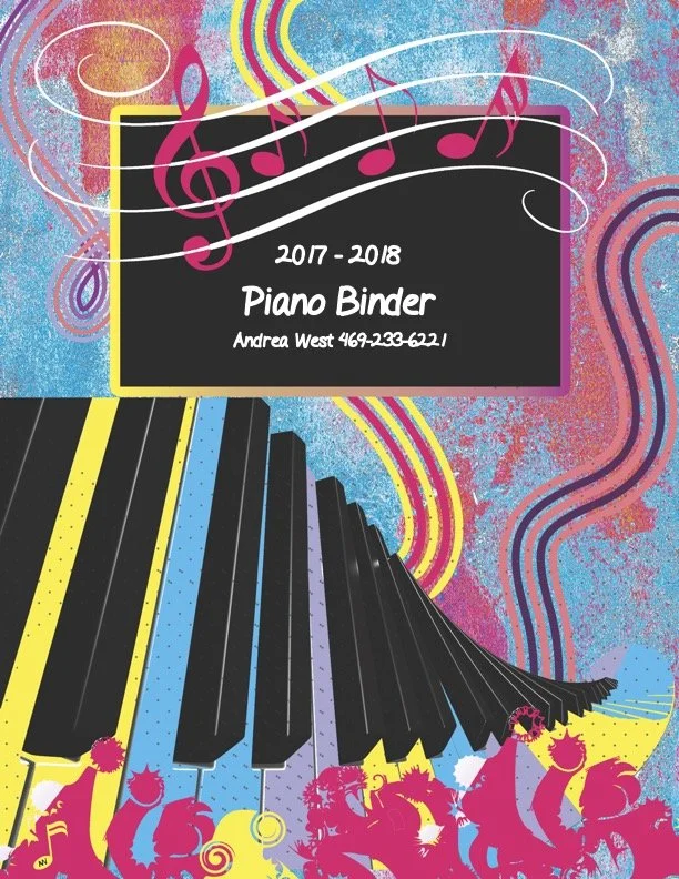 Cool Piano Editable Binder Cover