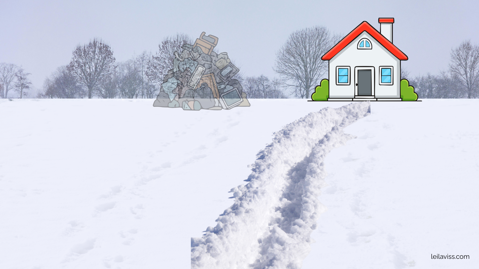 Cleared snow path