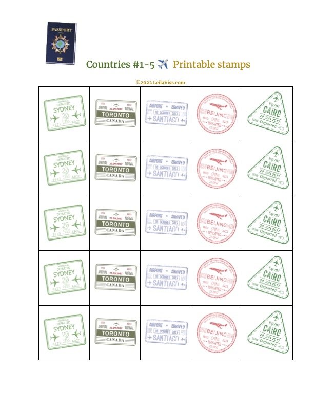 Printable Passport Stamps For Kids