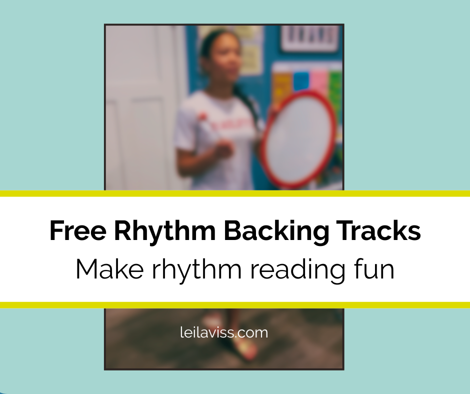 student practicing rhythm with backing track piano lesson