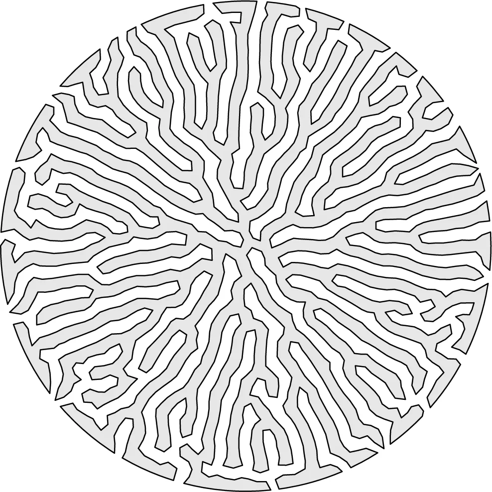 Luminescent panels would be used to construct reaction-diffusion patterns in the base of each tent. These would provide light for the occupants of each tent, as well as enhancing the visual effect of the structures through the appeal of an intricate organic pattern. This pattern was created in grasshopper to simulate natural reaction diffusion patterns.