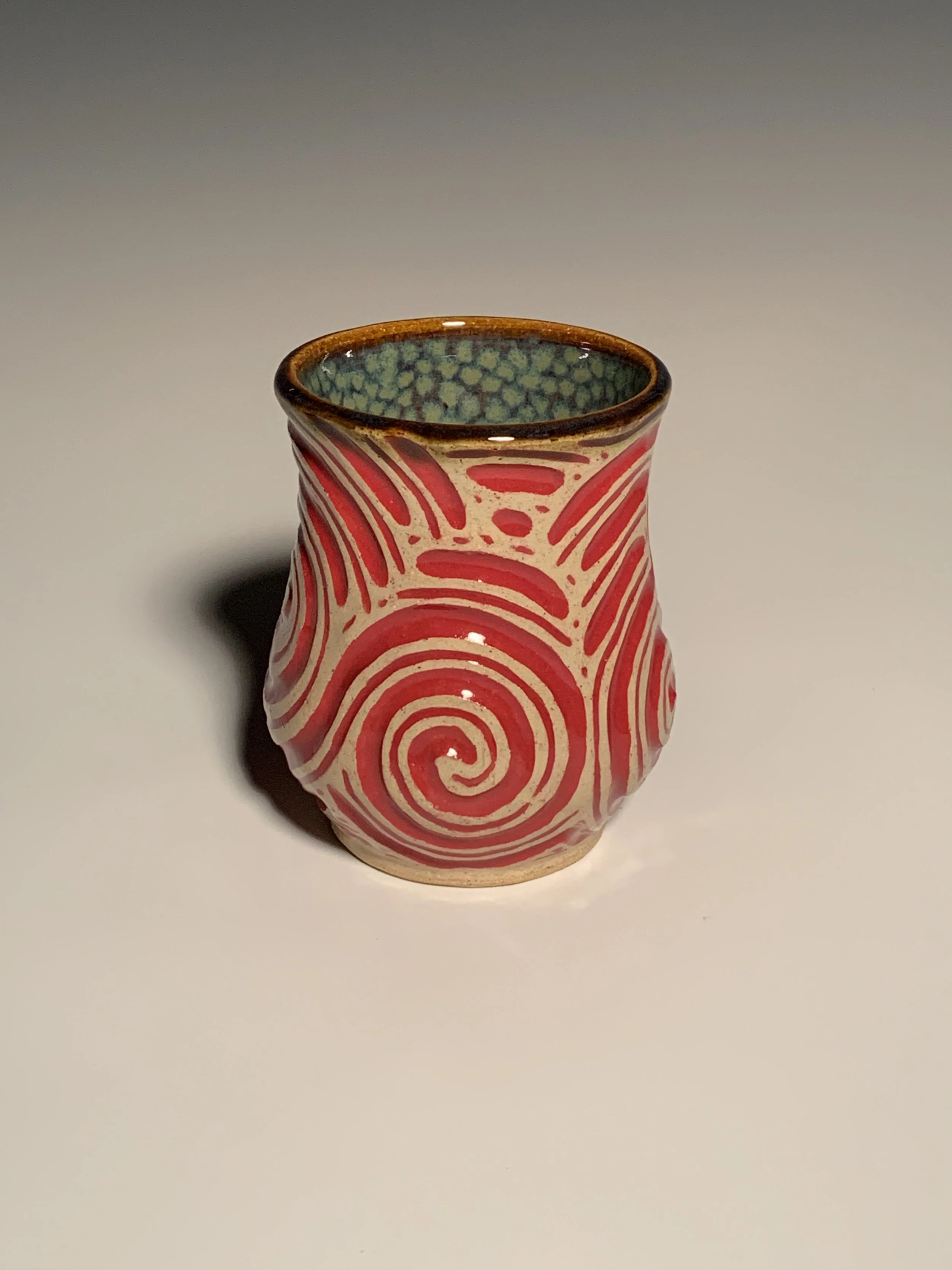 Red swirly cup
