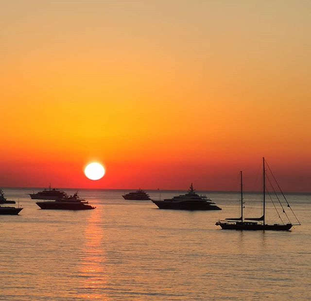 Sunrise over the yachts