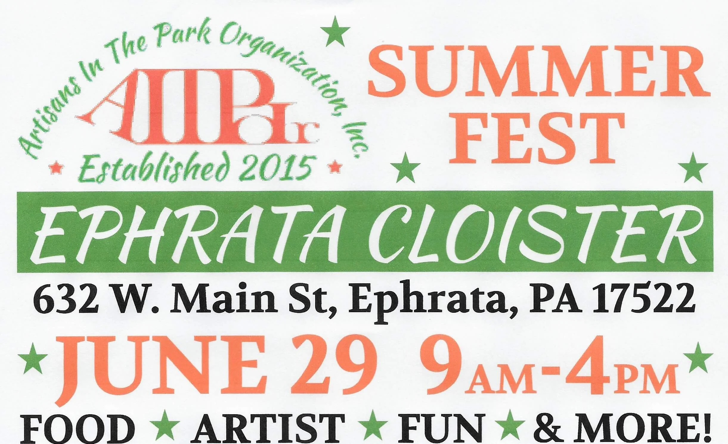 Artisans In The Park Summer Fest