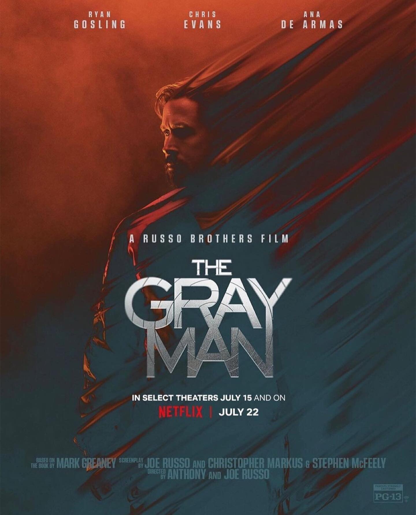 Ryan Gosling is THE GRAY MAN. The Russo Brothers directed global spy thriller hits Netflix in ONE MONTH. See you July 22. 💥 
&bull;
1 month countdown starts today&hellip; #TheGrayMan

Repost from @therussobrothers