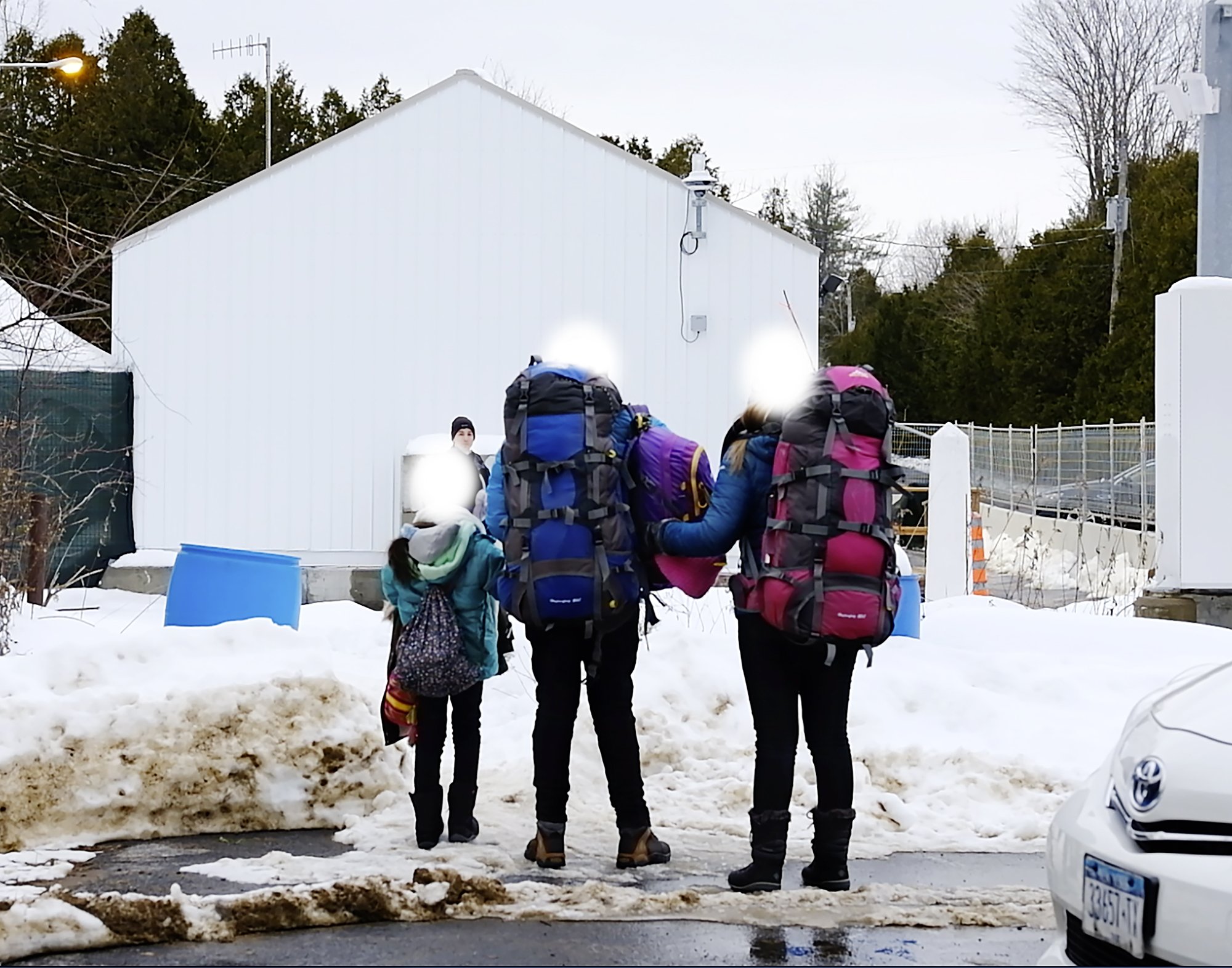 Crossing (Family Backpacks). Roxham RD. Inkjet Print. 2019