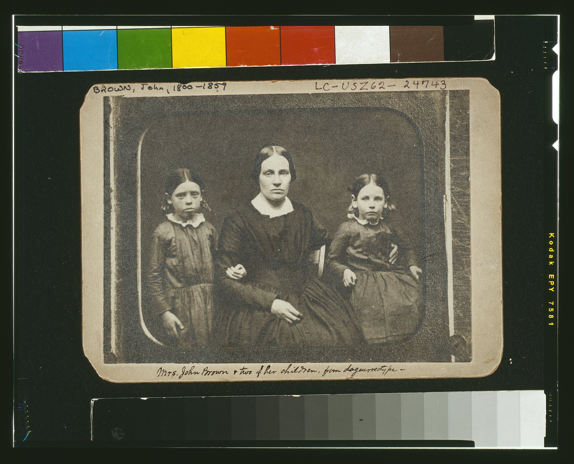 Cabinet Card of Mary Brown and daughters Annie (left) and Sarah (right). . Library of Congress. 