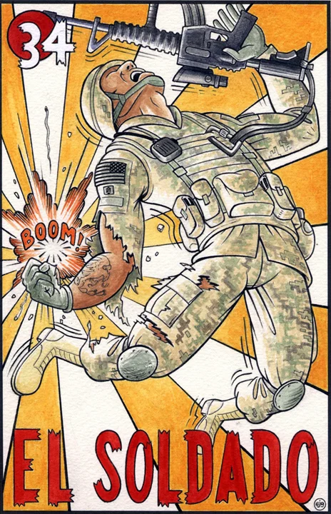 El Soldado Water color and ink on paper. 12”x9¼” 2010.