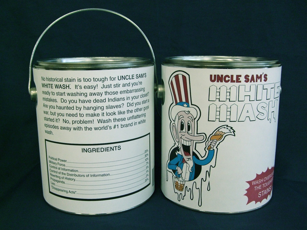 Uncle Sam’s White Wash Offset press print on one gallon can. 6 ½" diameter x 7 ¾" H