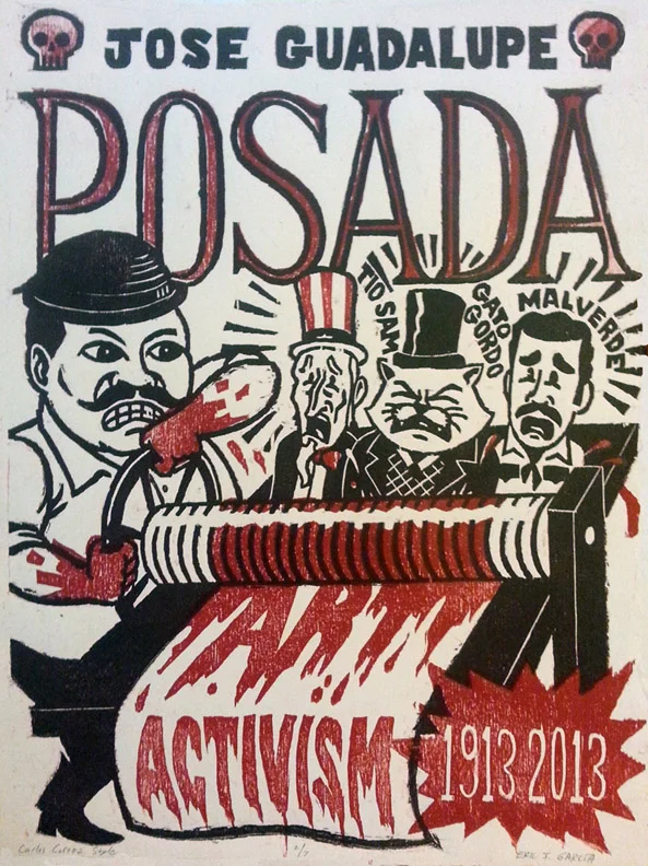 Posada PresenteWood cut print. 11”x15”