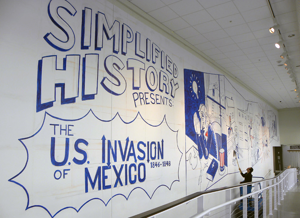 The Condensed History of the U.S. Invasion of Mexico W95’ x H22’ Lead muralist. Acrylic mural. Urban Institute Contemporary Art, Grand Rapids, MI. 2013