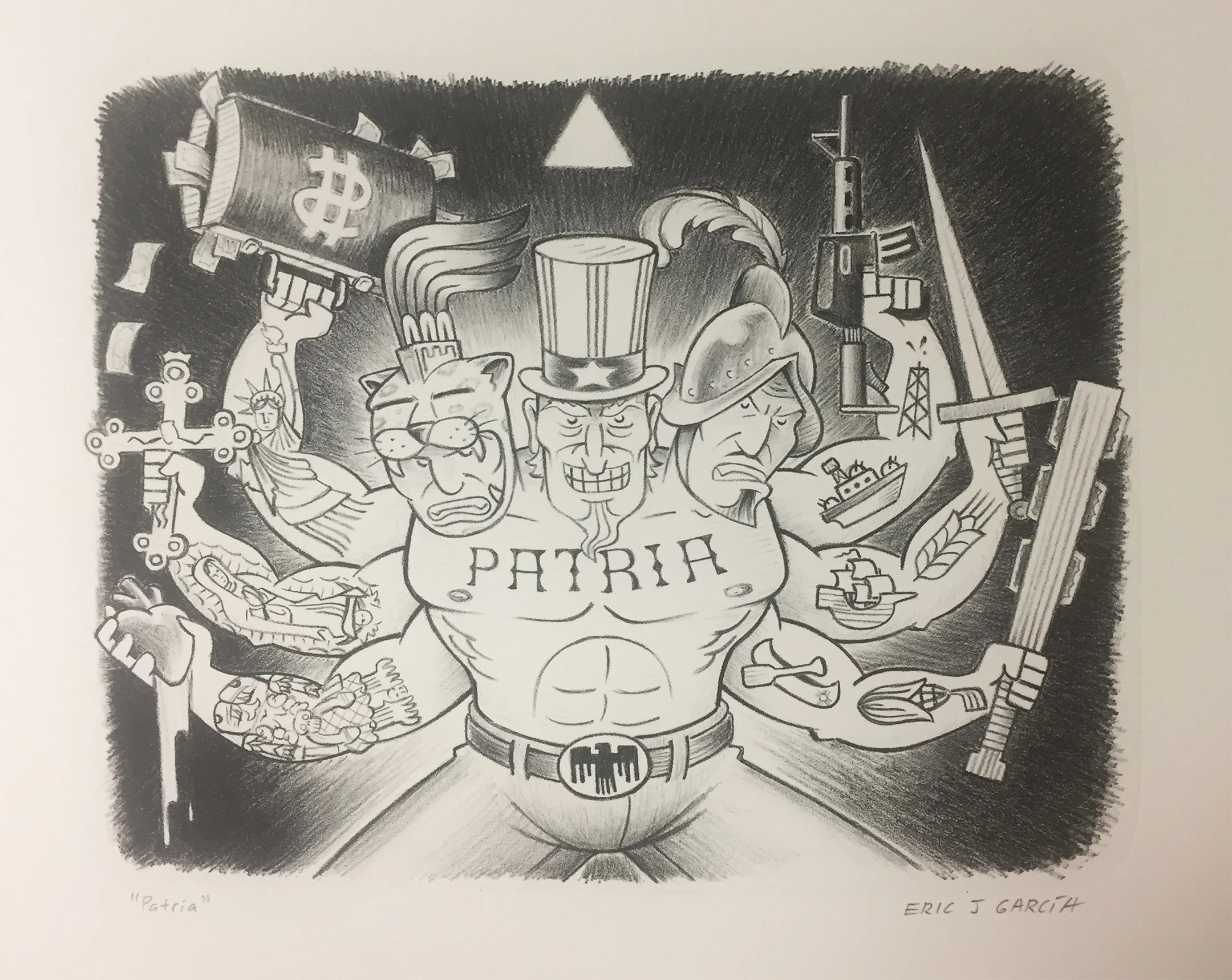 Patria Lithograph, 13.5”x15” Printed at Arbing Press