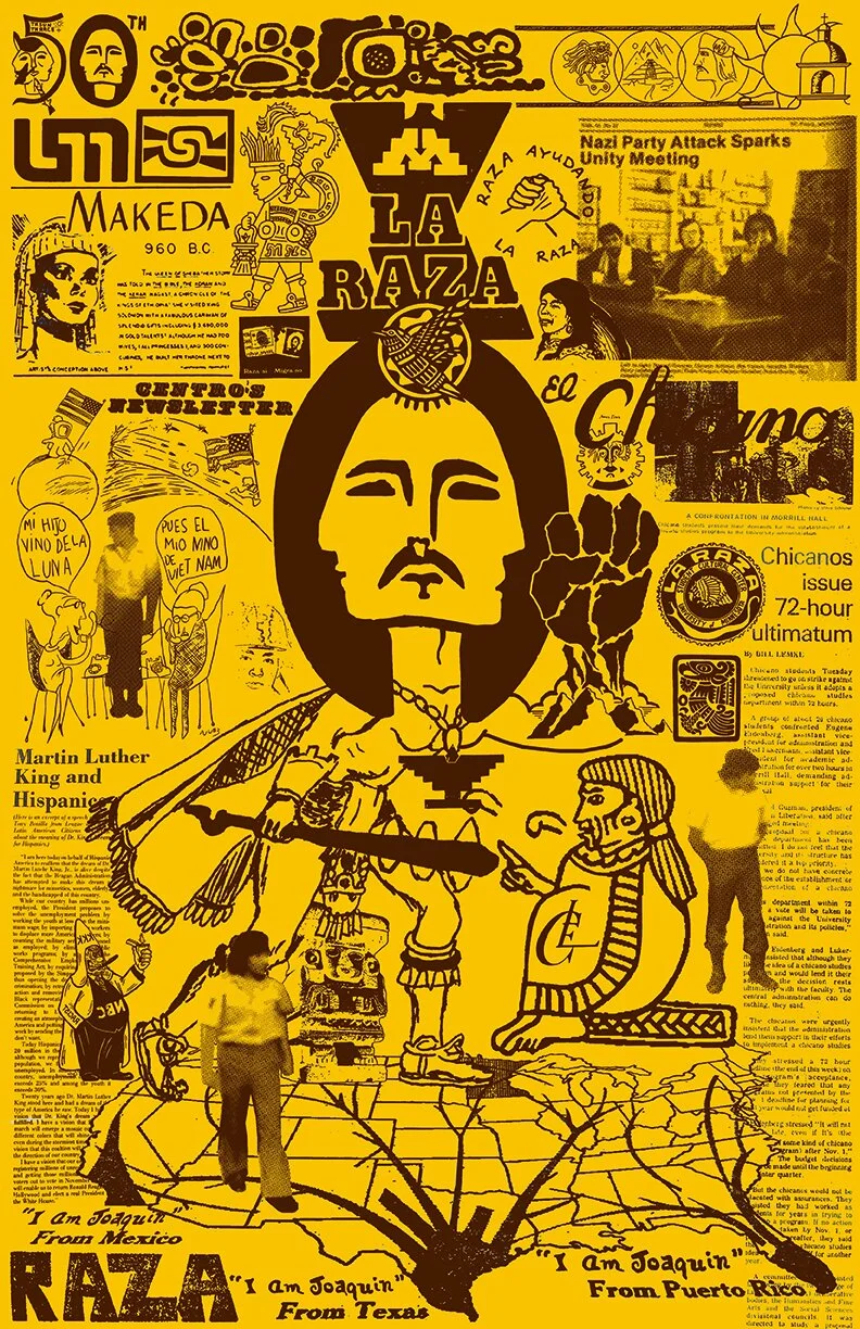 University of Minnesota Chicano Archives Project Silkscreen 11” x 17” printed by Nancy Ariza