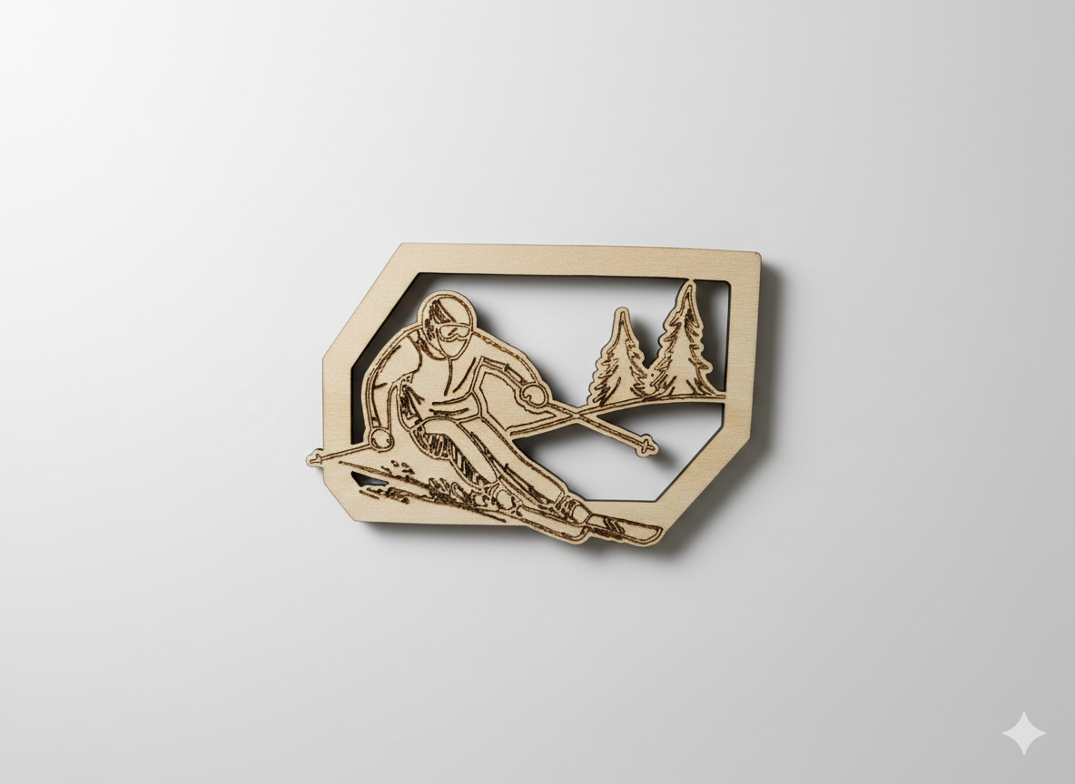 Skier Magnet – 3" Rectangle