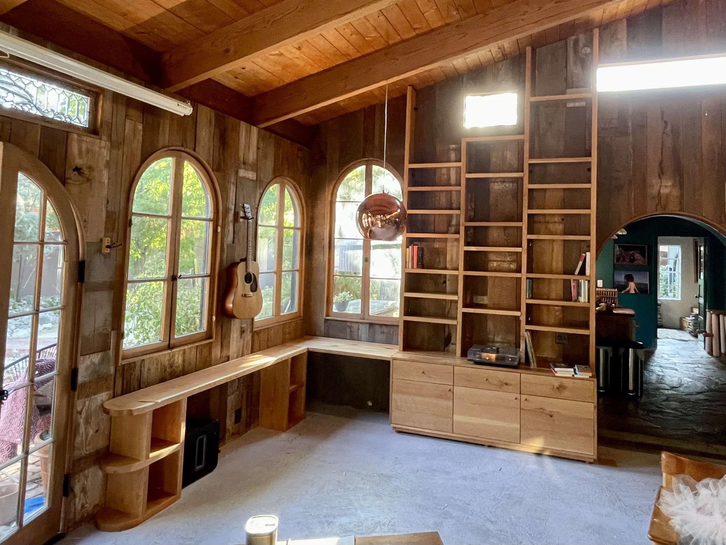 Custom solid cherry desks/ bookshelves/ and credenza 