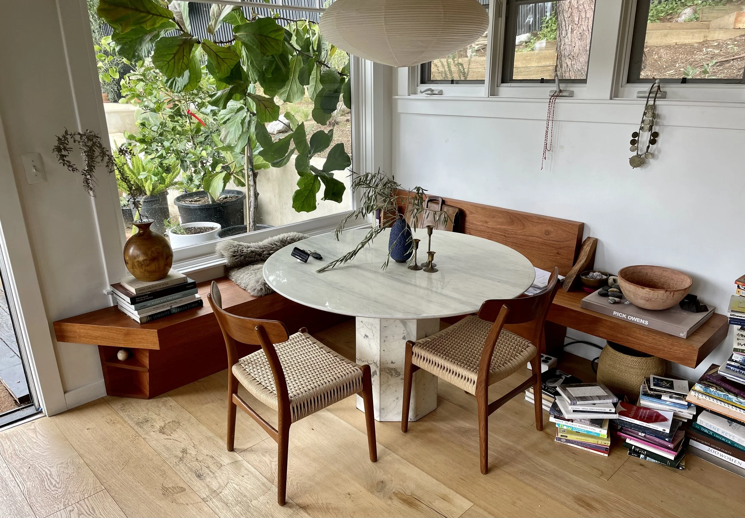 Mahogany built-in bench seating