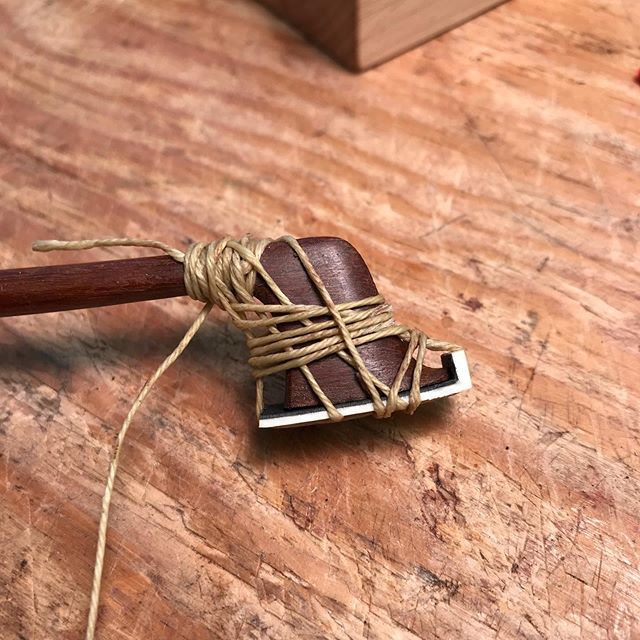 &ldquo;Bow tips, get your bow tips here!&rdquo; #Tied, #glued, #shaped, #polished 
#violinbow #repair @unh_bow_and_string