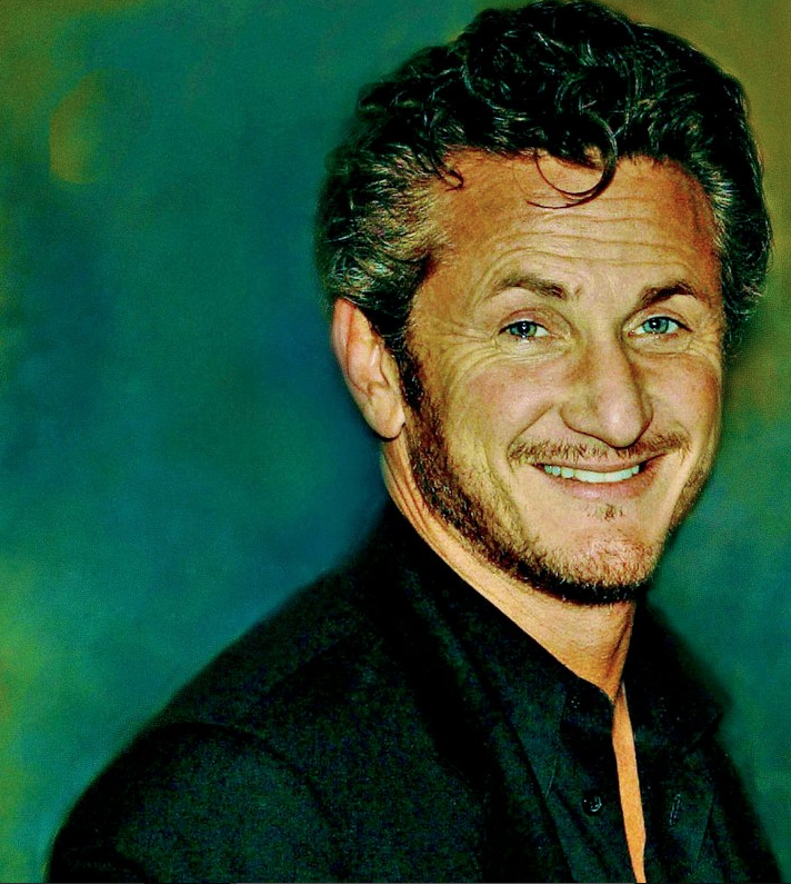Actor and filmmaker Sean Penn in American Publisher Larry Flynt’s office at a private party.